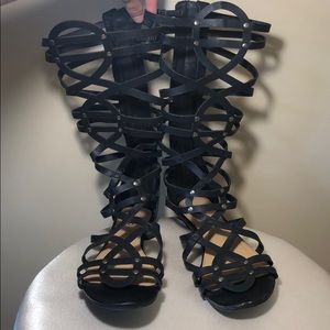 Black gladiator sandals
